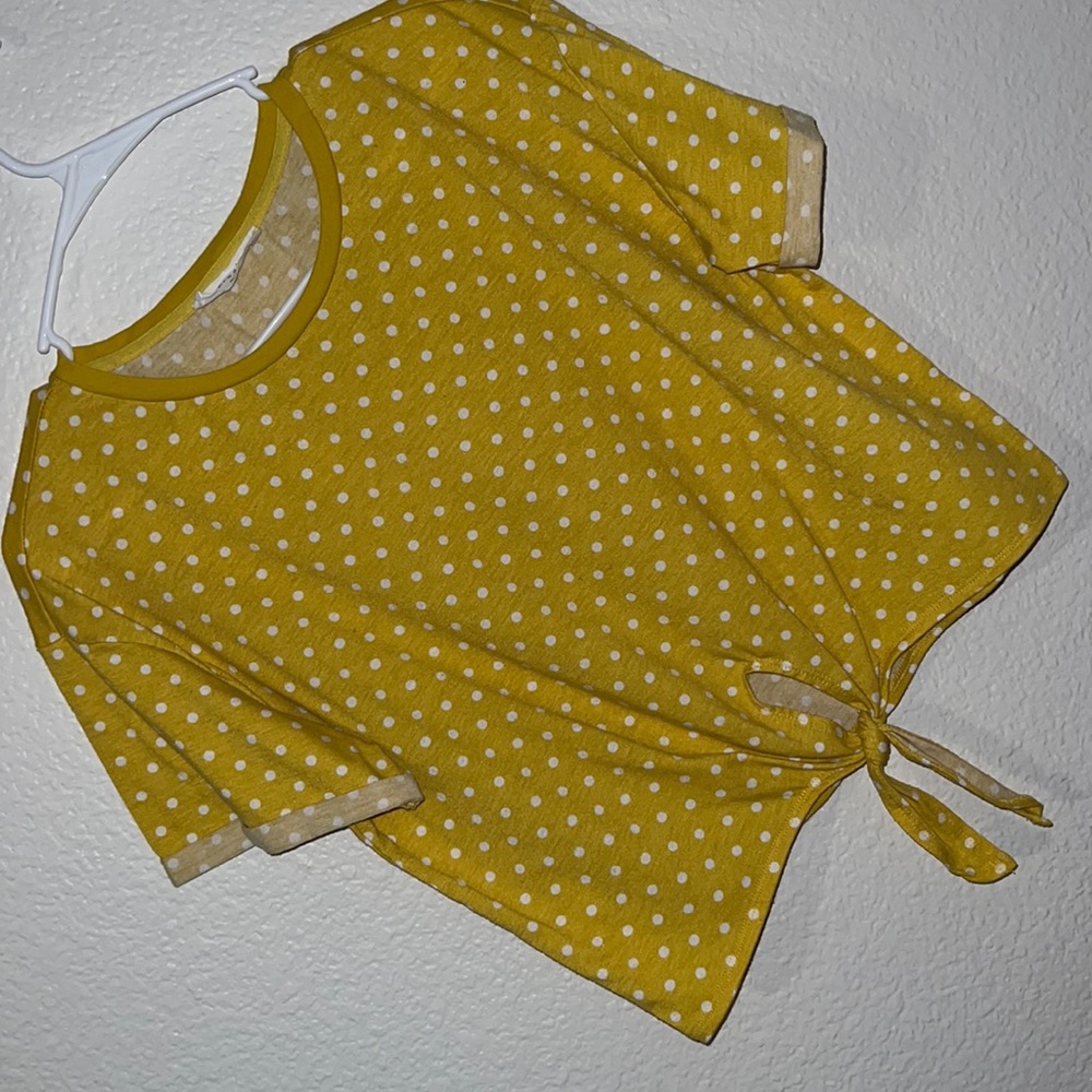 Yellow polkadot shirt